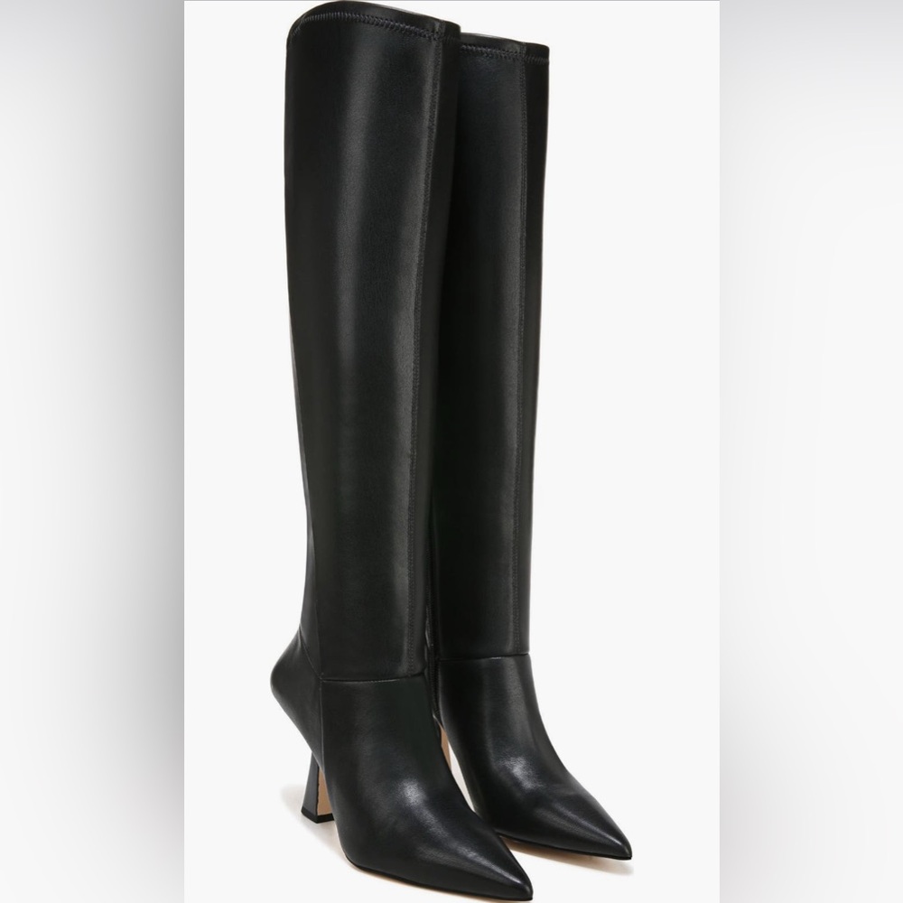 Franco Sarto Knee High Black Faux Leather Boots Women’s US 10